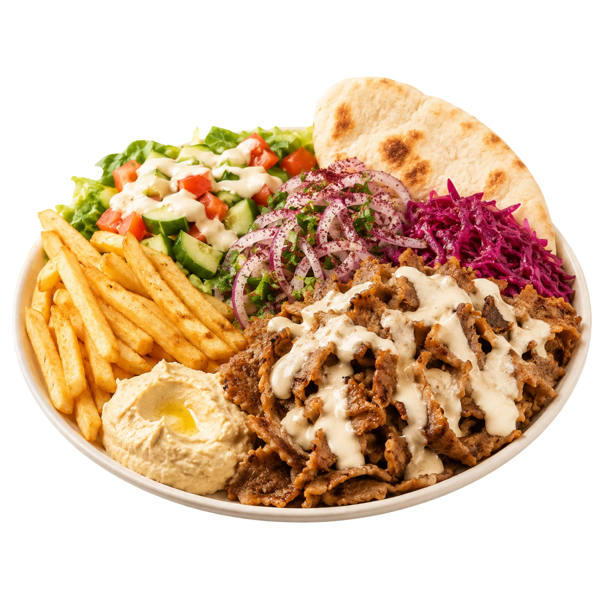 Kebabret på tallerken